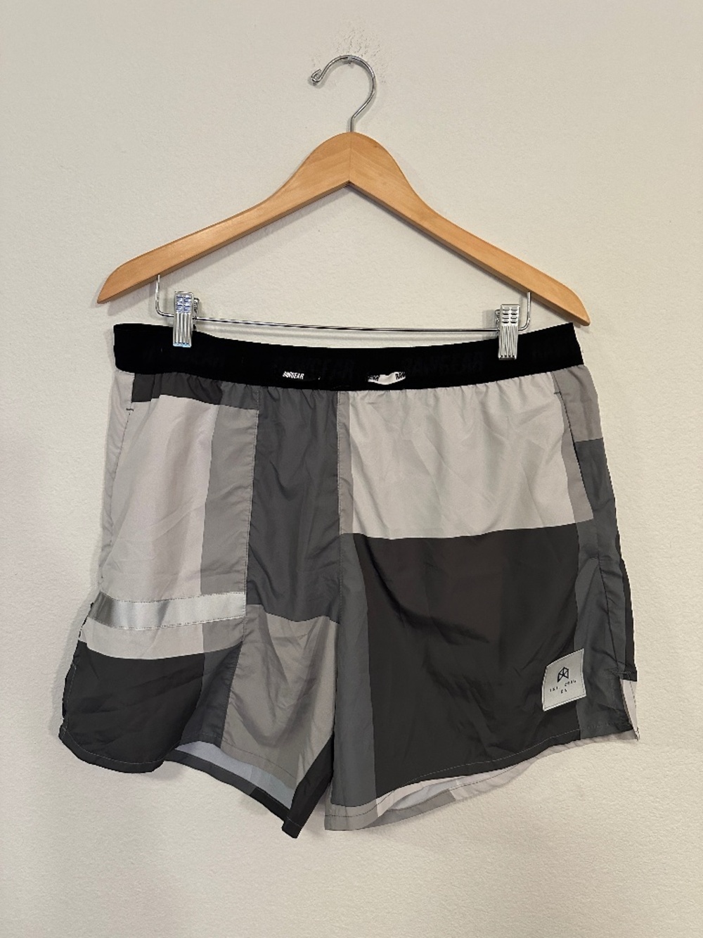 Rawgear Gray Black Colorblock Board Shorts Men’s XL Polyester Zipper Pocket